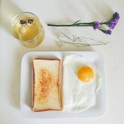 Overhead view of breakfast