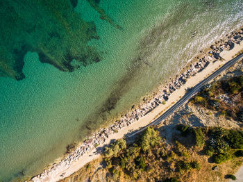 High angle view of beach