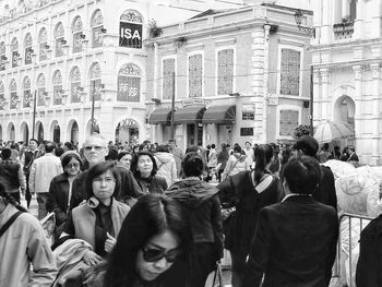 Group of people in city street