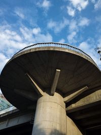 Low angle view of water tower against sky