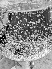 Close-up of water drops on glass