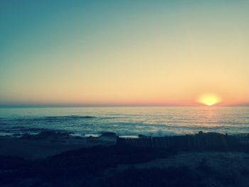 Scenic view of sea during sunset