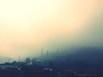 View of foggy landscape