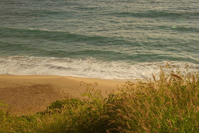 High angle view of sea shore