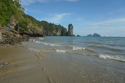 Scenic view of beach against sky