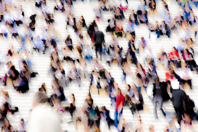 Abstract image of people at steps