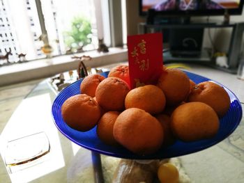 Close-up of fruits on table