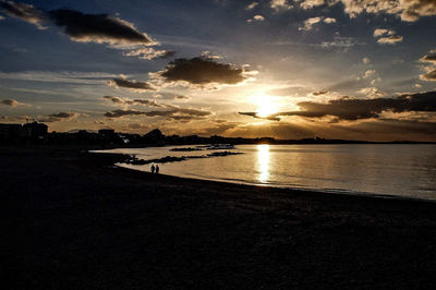 Scenic view of sea at sunset