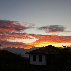 Houses at sunset