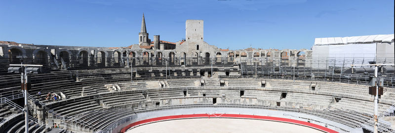 View of historic building against blue sky