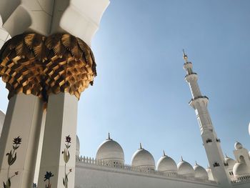 Low angle view of traditional building against clear sky