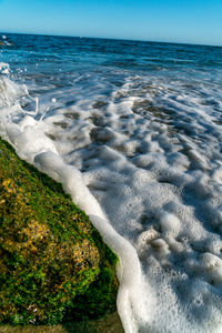 Scenic view of sea shore against sky