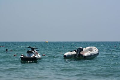 View of sea against clear sky