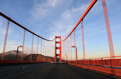 View of suspension bridge against sky