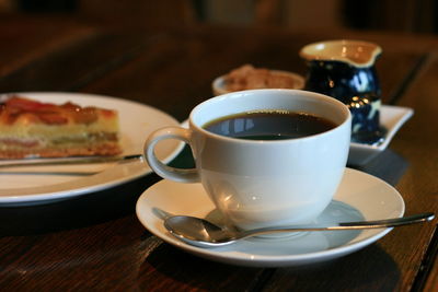 Close-up of coffee on table