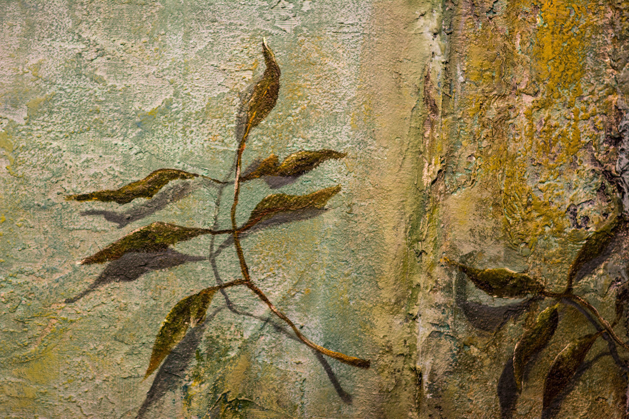 FULL FRAME SHOT OF TREE TRUNK WITH DRY LEAF