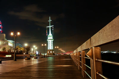 Illuminated buildings at night