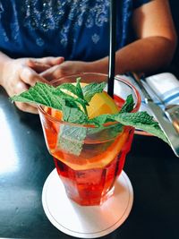 Close-up of drink on table