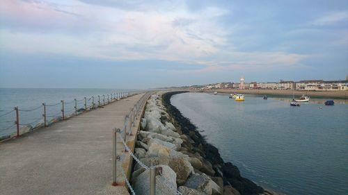 View of sea against cloudy sky