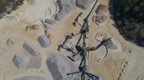 High angle view of trees on desert