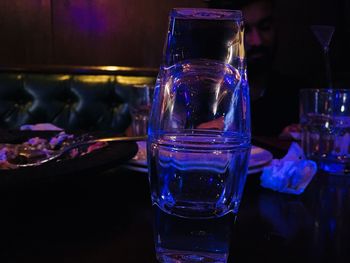 Close-up of drink in glass on table