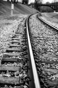 Close-up of railroad track