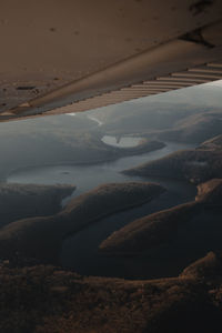 Scenic flight over eifel nationalpark, germany