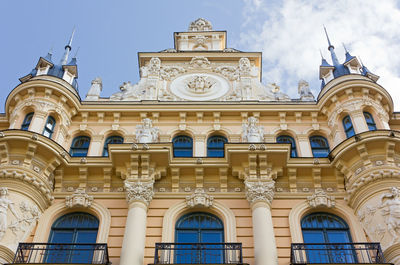 Facade of an art nouveau palace in riga, latvia