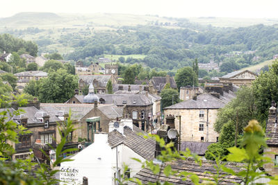 High angle view of townscape against buildings