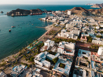 Aerial view on santa marta, magdalena, colombia