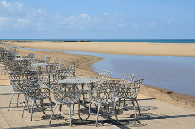 Scenic view of beach against sky