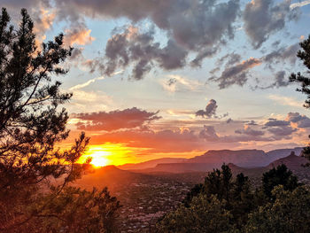 Scenic view of landscape against sky during sunset