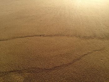 High angle view of sand at beach