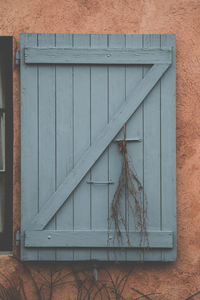 Closed door of building