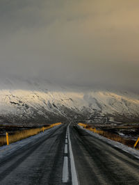 Rural road in iceland during winter