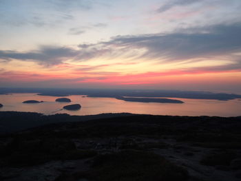 Scenic view of sea at sunset