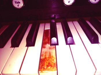 Close-up of piano keys