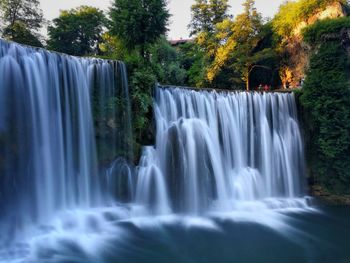 Scenic view of waterfall in forest