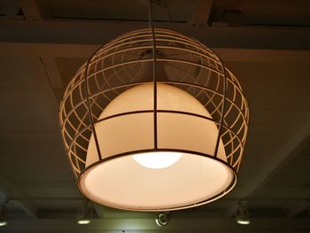 Low angle view of illuminated ceiling