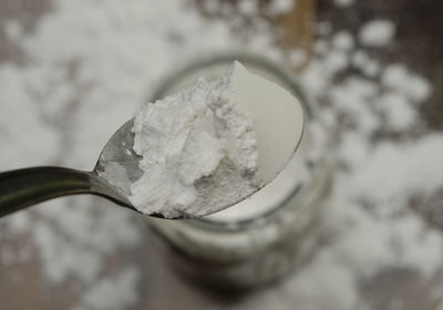 Close-up of ice cream in glass