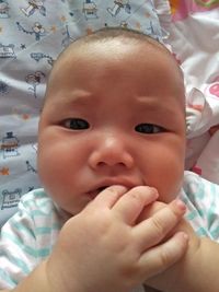 Close-up portrait of cute baby