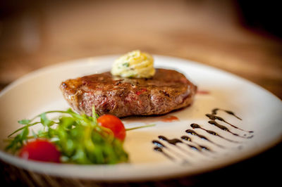 Close-up of served food