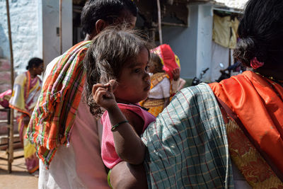 People on street in city