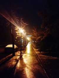 Empty road at night