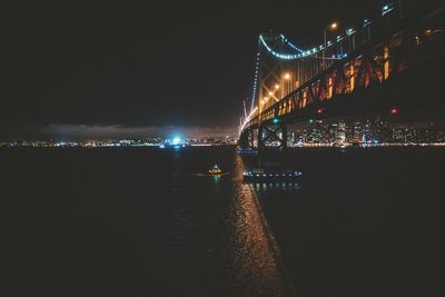 View of illuminated city at night