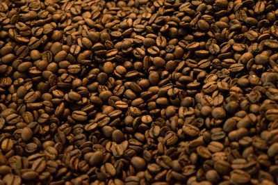 Full frame shot of roasted coffee beans