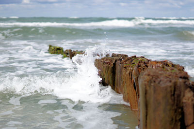 Scenic view of sea waves