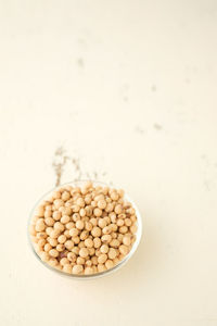 High angle view of eggs on table
