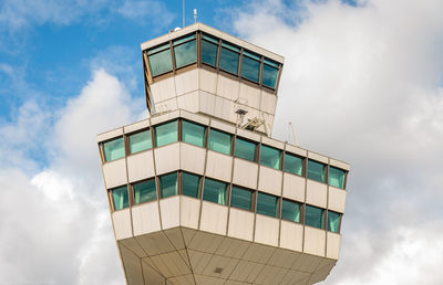 Low angle view of modern building against sky