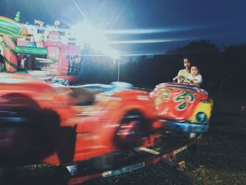 Man driving car at night